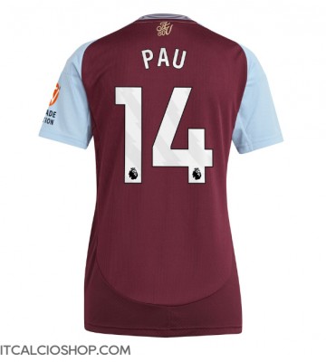 Aston Villa Pau Torres #14 Prima Maglia Femmina 2024-25 Manica Corta